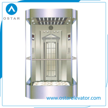 800kg~1600kg 1.0m/S Glass Observation Lift Passenger Elevator